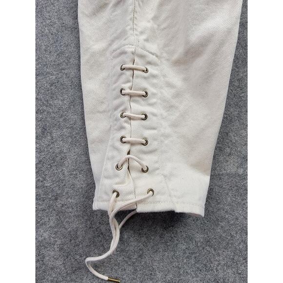 Banana Republic Pants Womens 4 Long Cream HR Riding Pant Lace Up Cotton - Picture 2 of 16